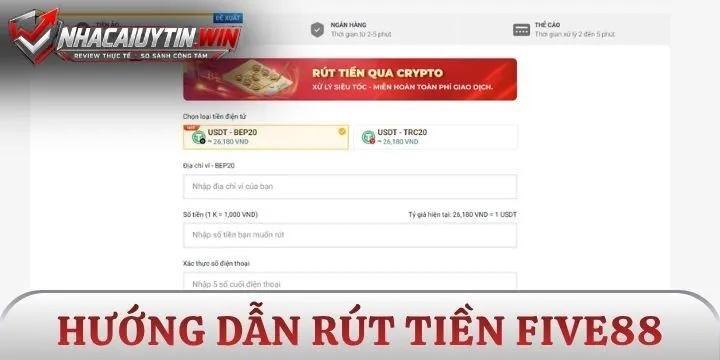 Thao tác rút tiền Five88