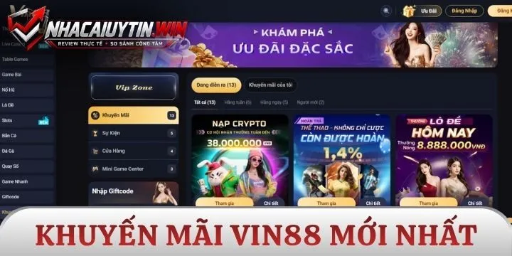 Hạng mục giải trí đa dạng tại Vin88