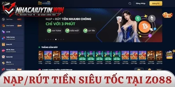 Quy trình nạp/rút tiền siêu tốc không phải chờ đợi tại sân chơi